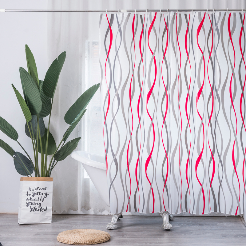 Colored Stripe Style Peva Shower Curtain