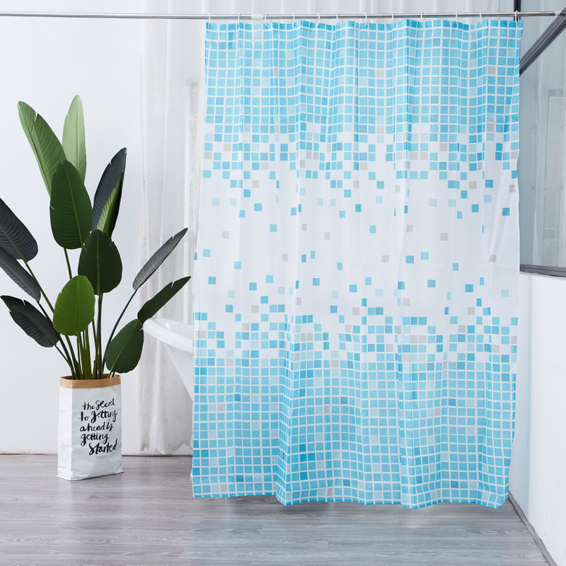 Printed square Frame Style Peva Shower Curtain