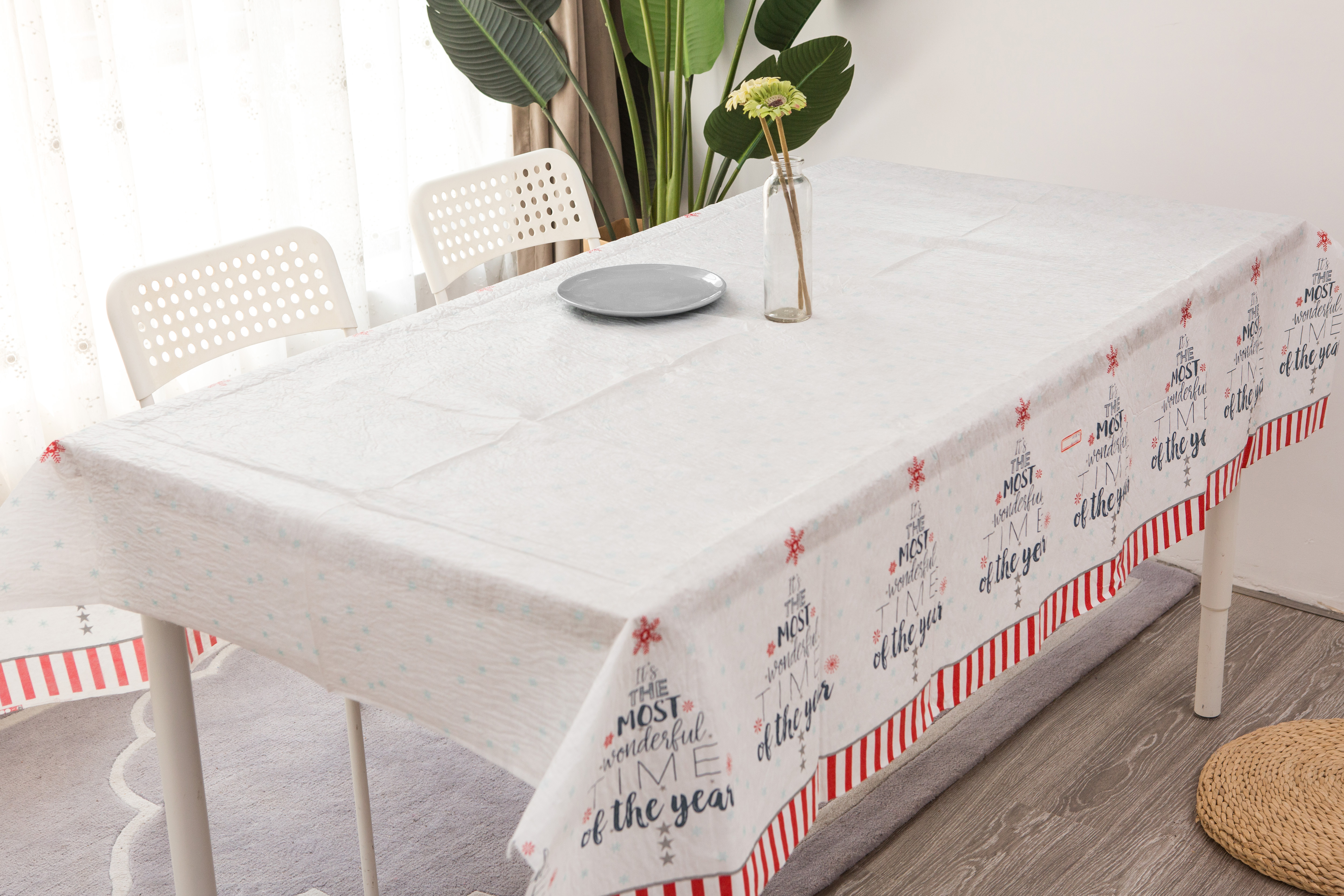 Christmas Series Table Cover Printed Snowflake