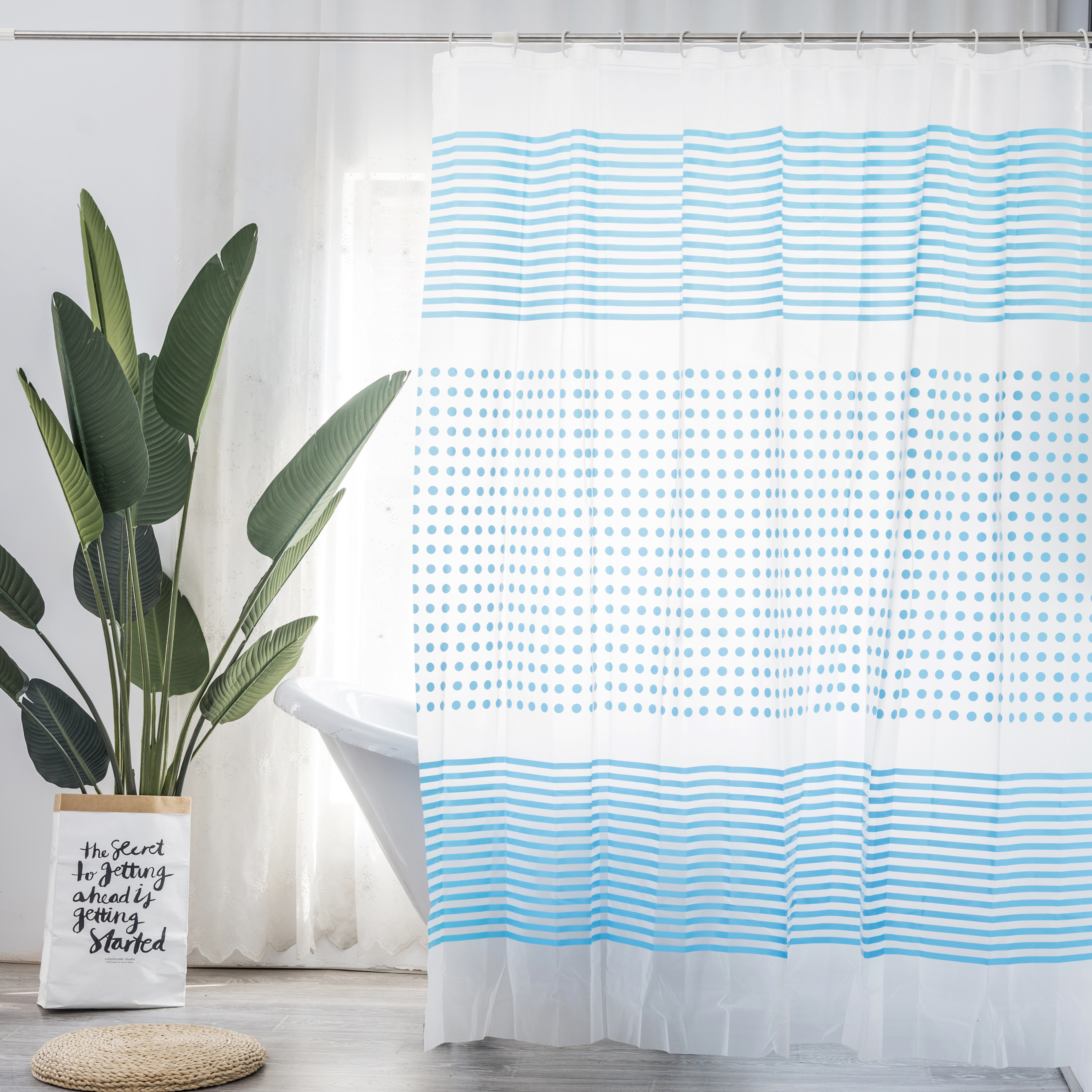 Pe Printed Pattern Barthroom Curtain