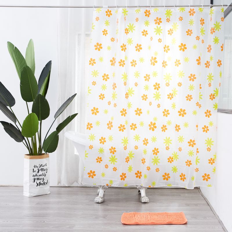 Flower Style Printing Peva Shower Curtain