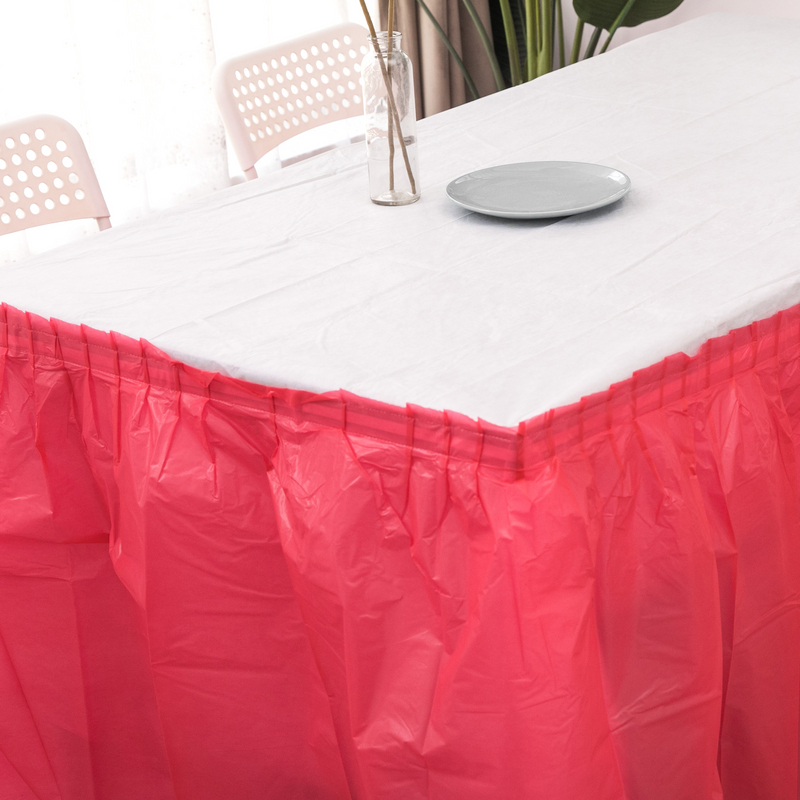 Red Color PEVA Table Skirt