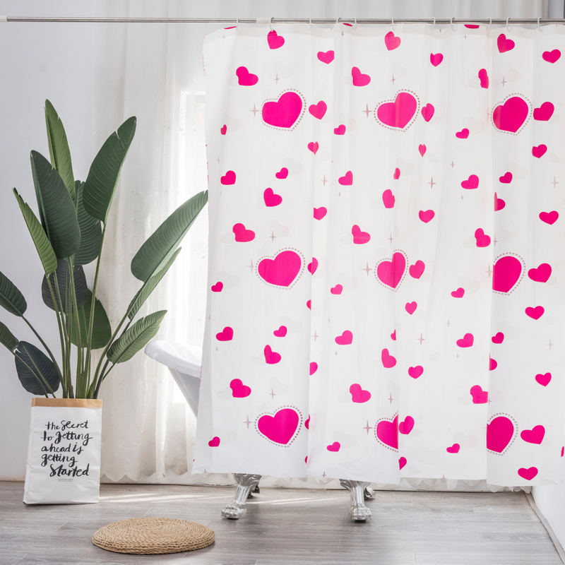 Heart Style Peva Shower Curtain