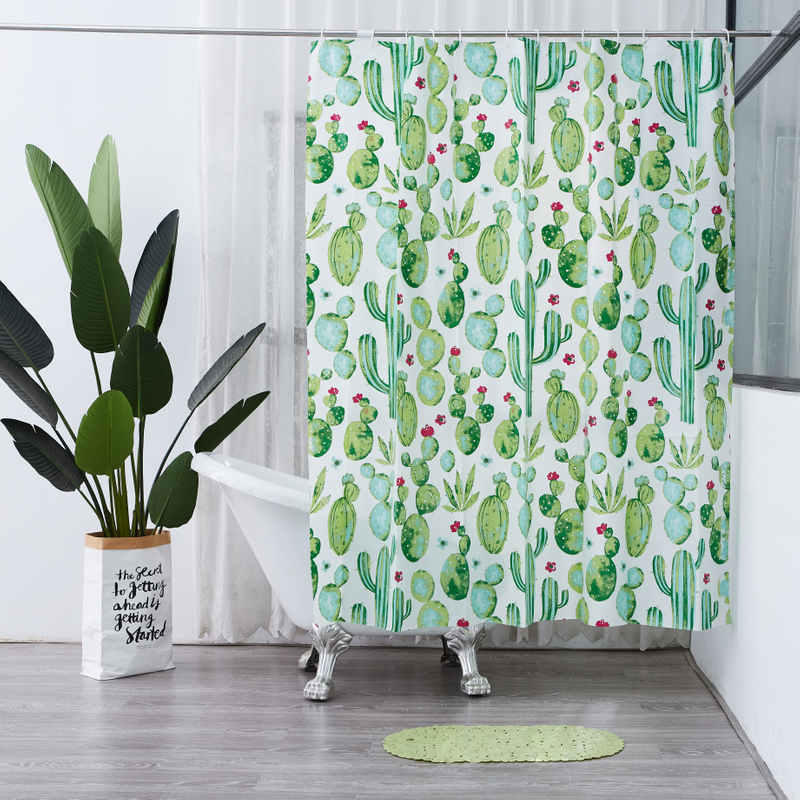 Cactus Pattern Peva Shower Curtain