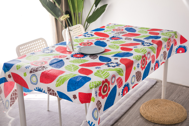  Flannel Tablecloth Printing Leaves And Flowers