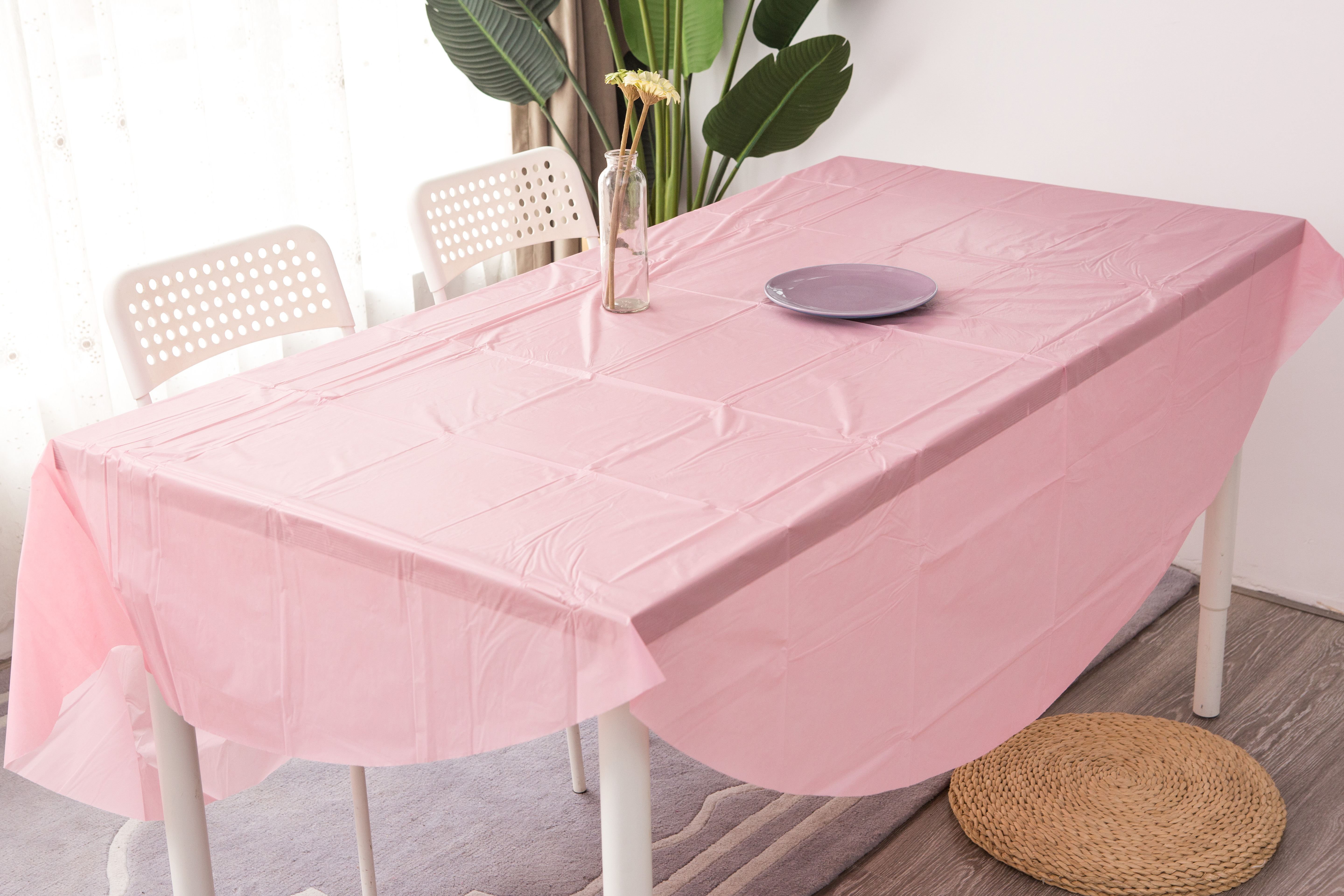 Pink Color Pe Table Cover