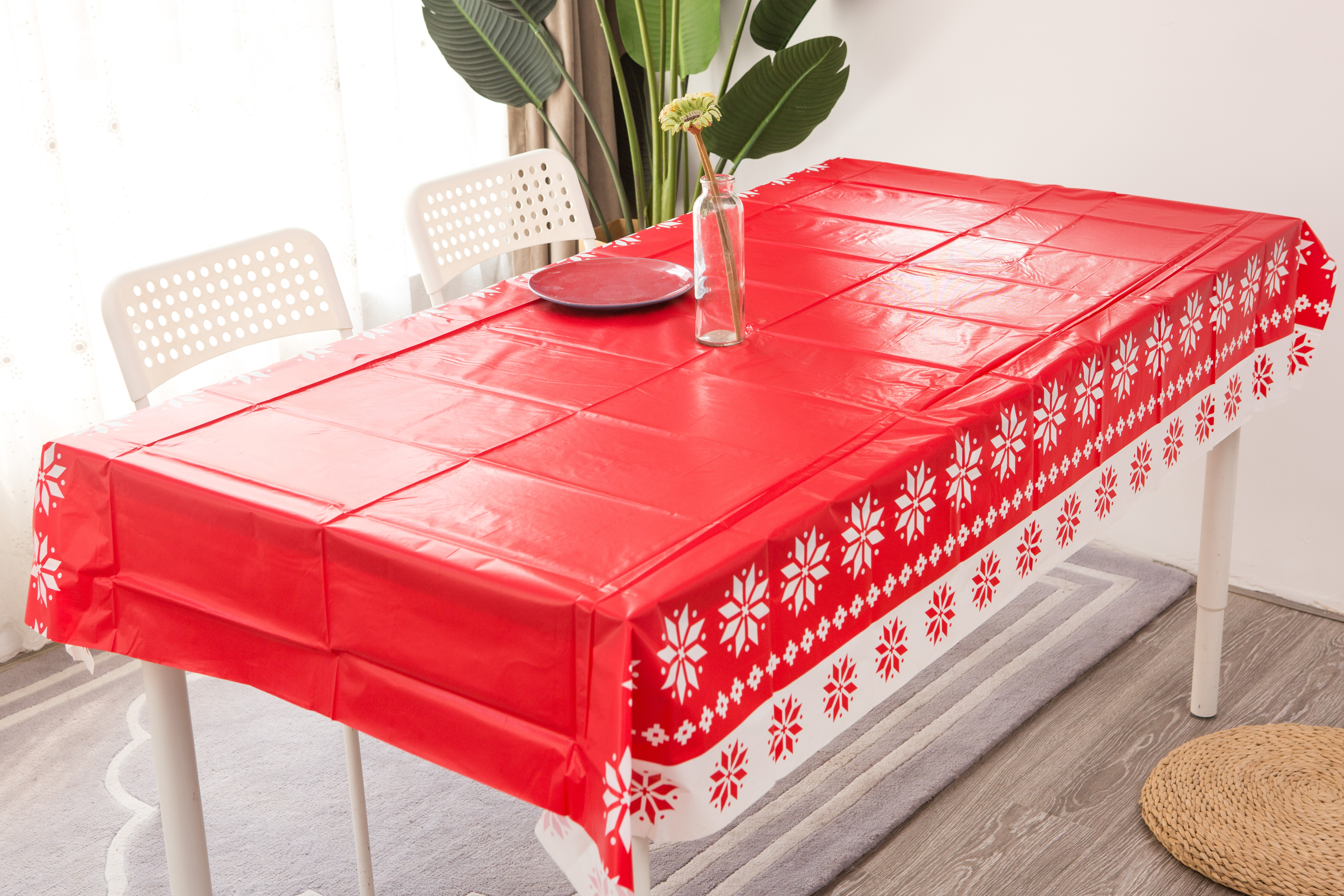 Christmas Series Table Cover Printed Snowflake
