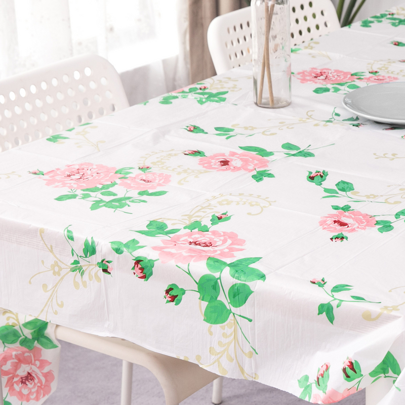 Valentine's Day Series Printing Beautiful Flower Pattern Table Cover 