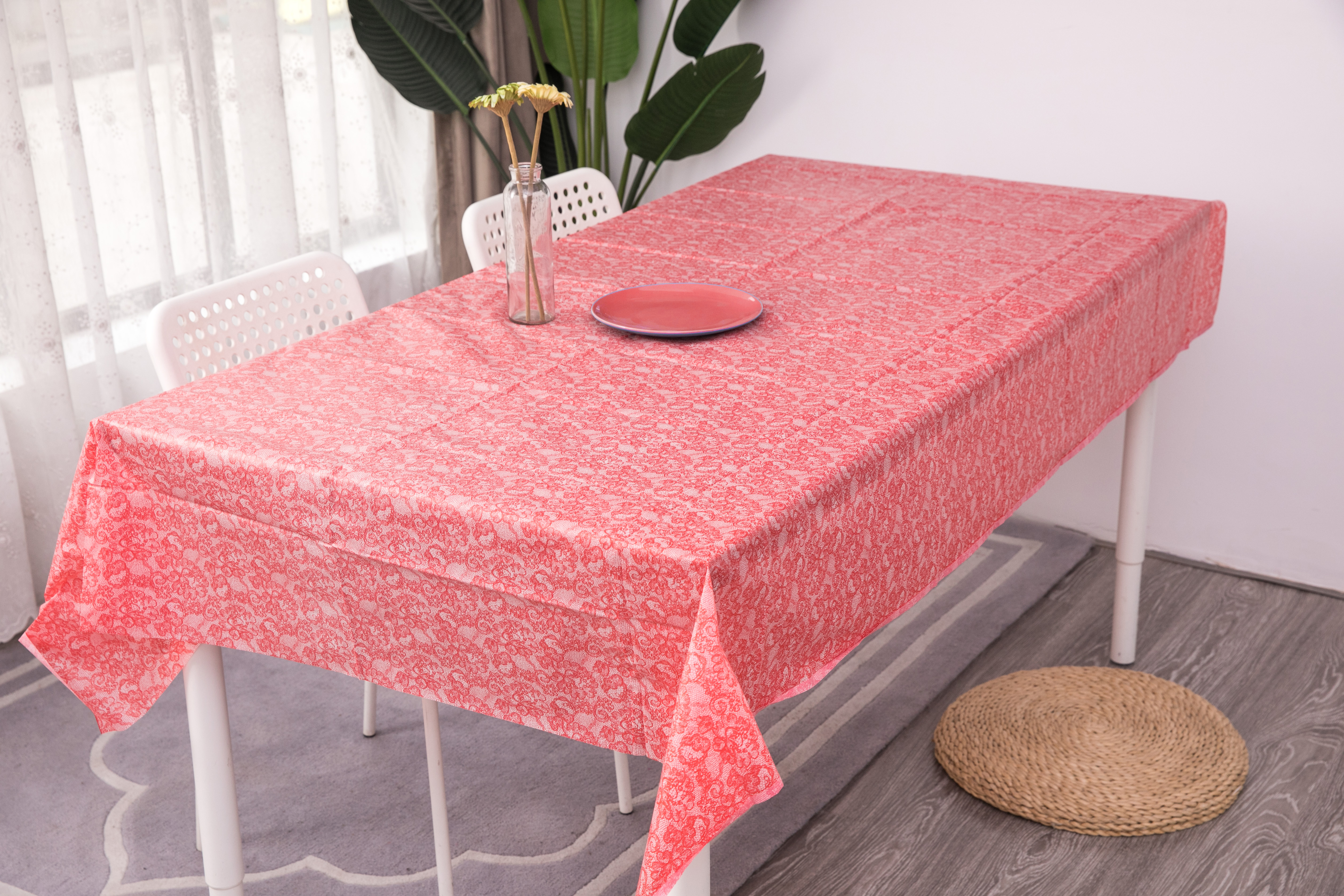 Valentine's Day Series Printing Lace Pattern Table Cover 