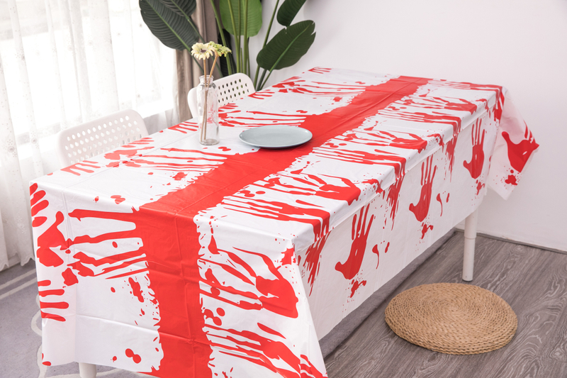 Halloween Series Table Cover Printed Blood Fingerprint
