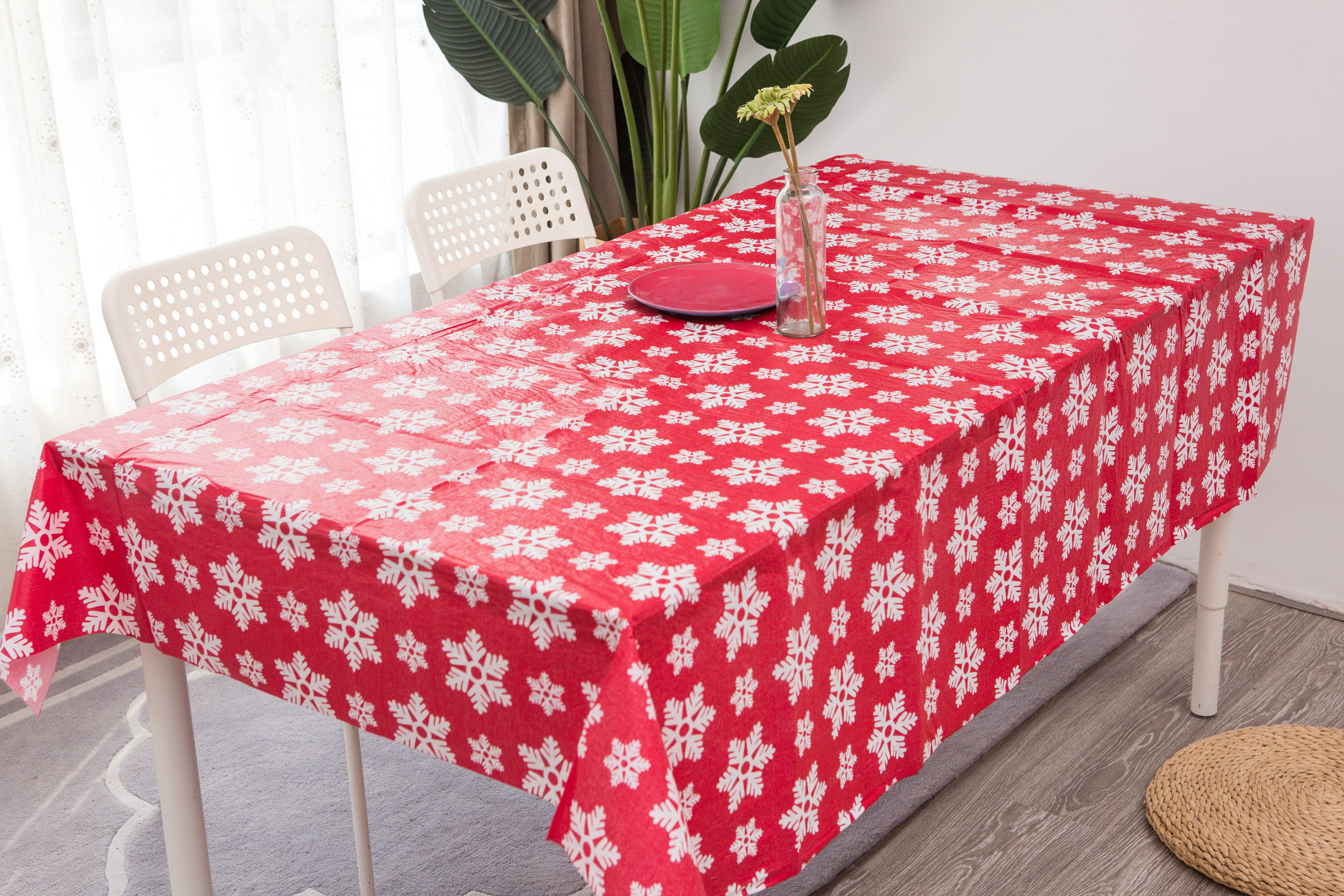 Christmas Series Table Cover Printed Snowflake