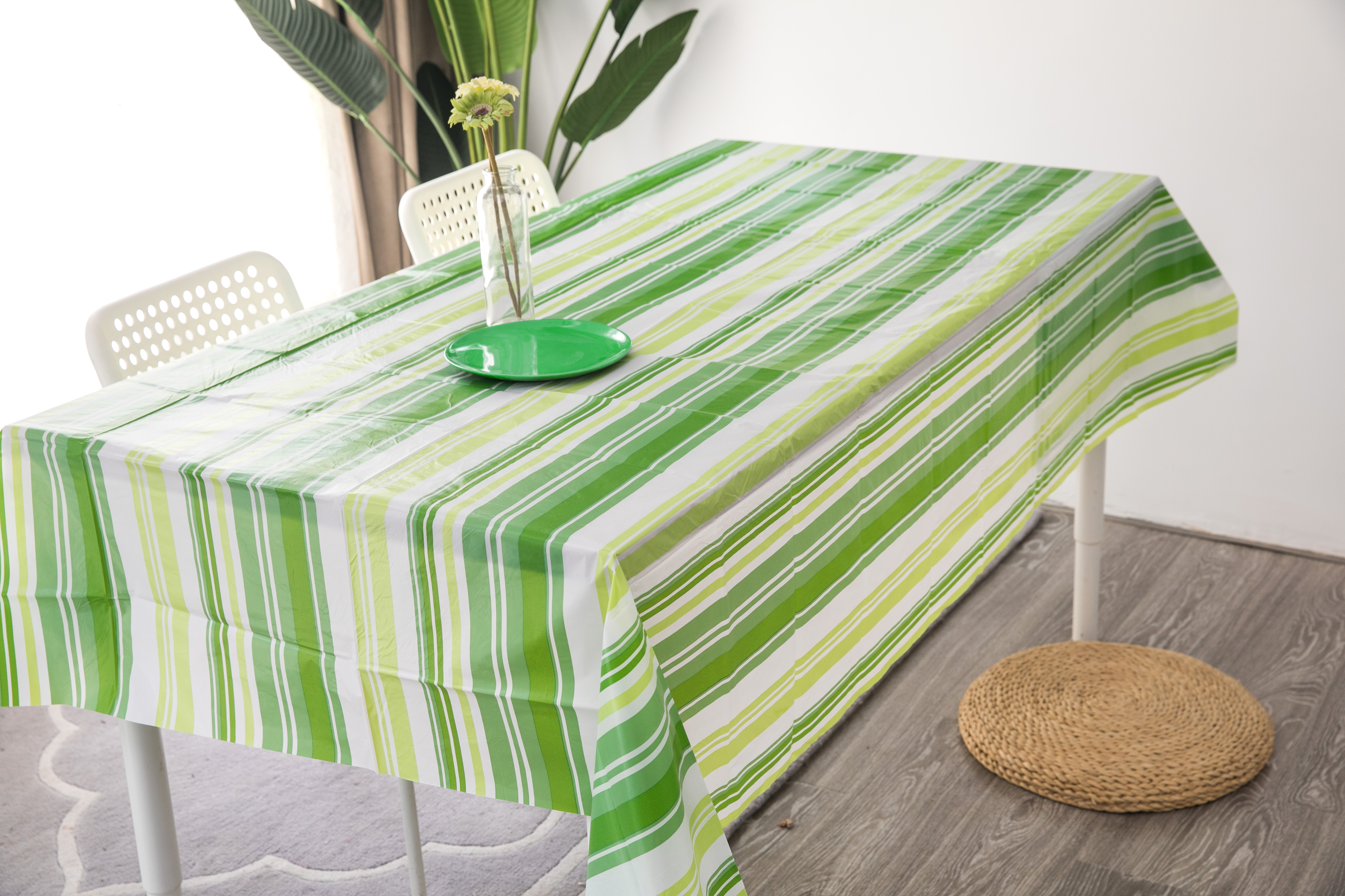 Stripe Pattern Pe Table Cover for Party