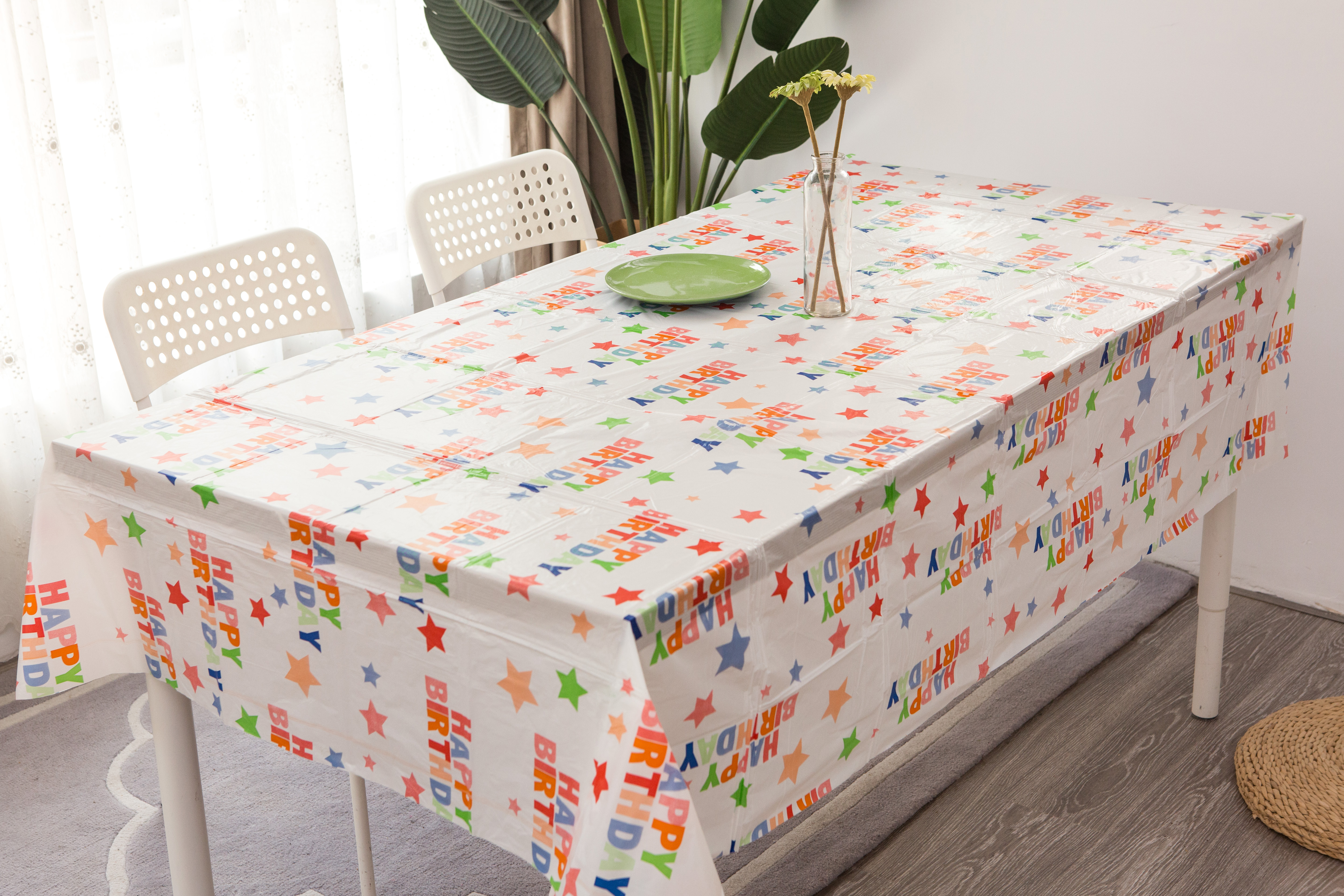  Pe Printed Table Cover for Birthday