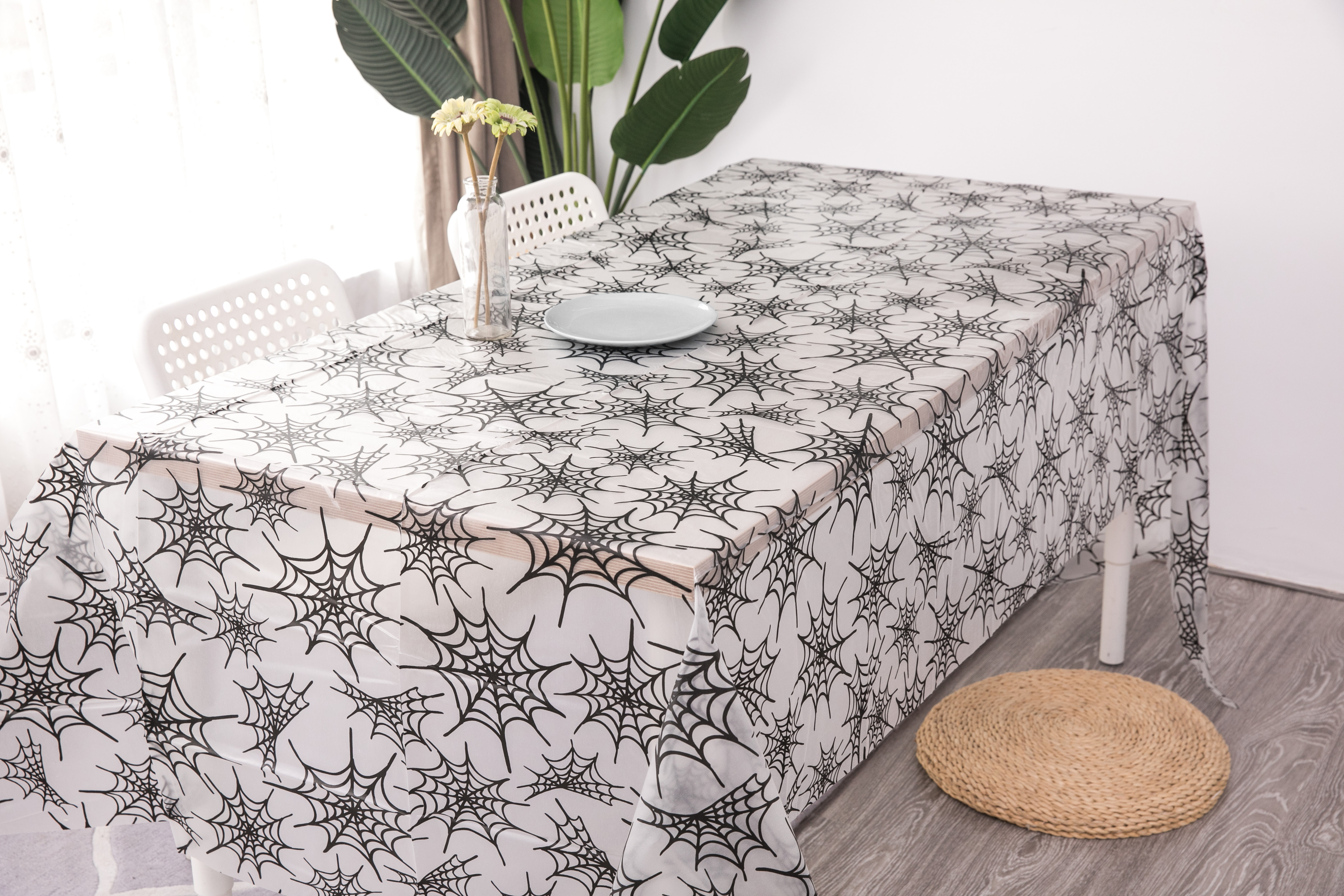 Halloween Series Table Cover Printed Spider Web
