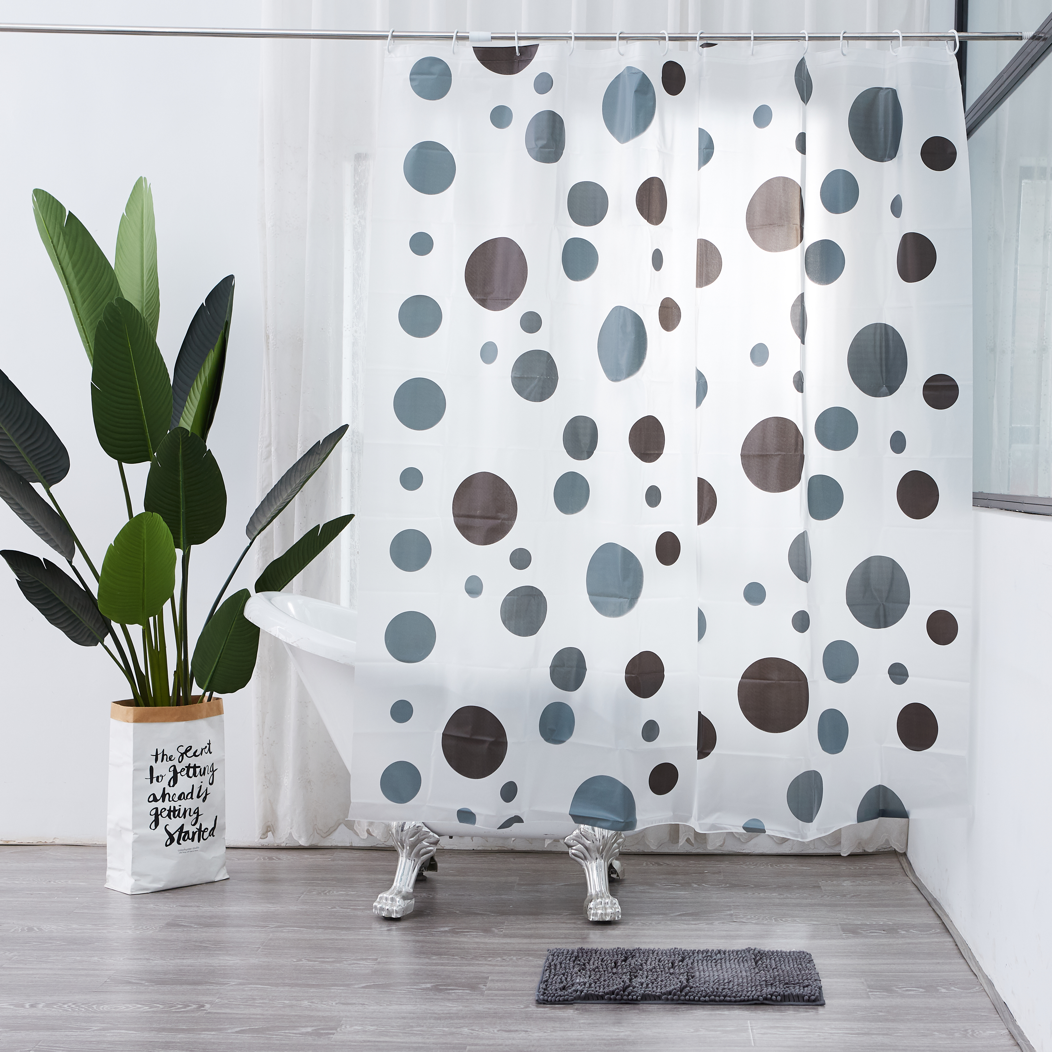 Colored Dots Style Peva Shower Curtain