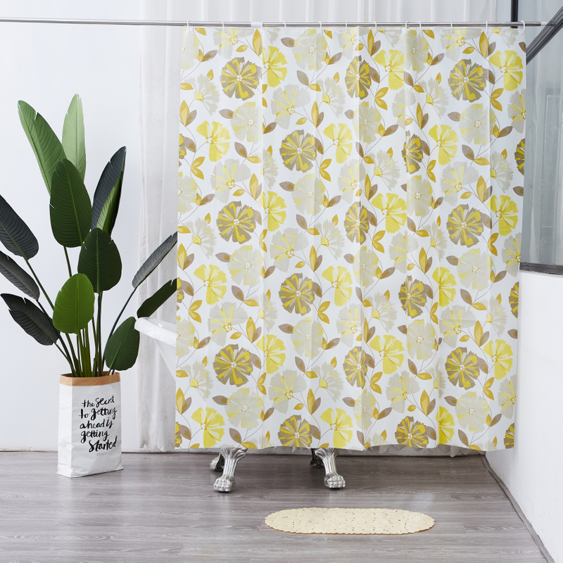 Flower Style Peva Shower Curtain