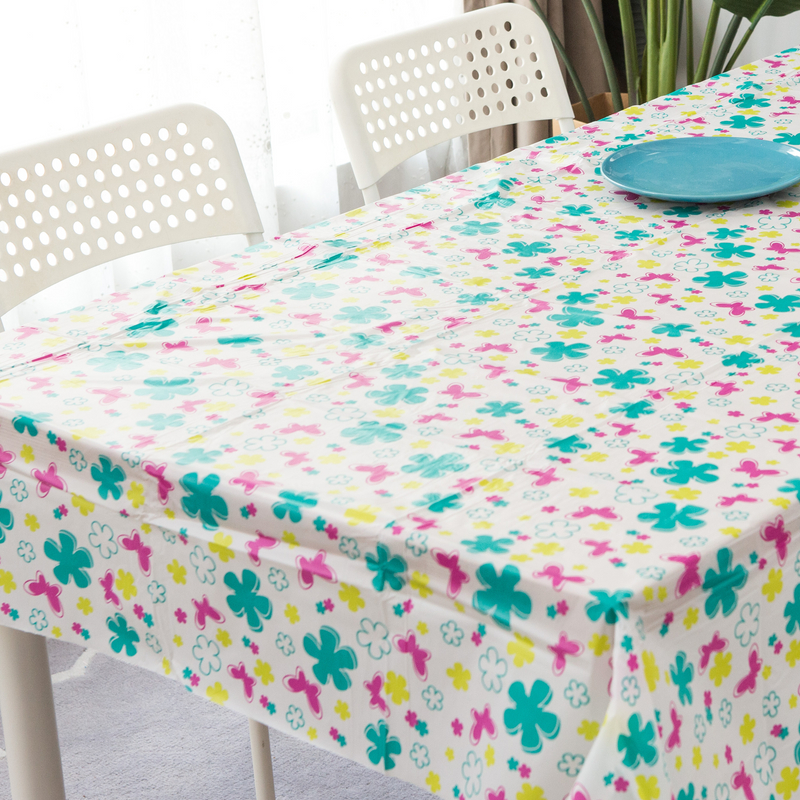  Pe Printed Flower Table Cover for Party