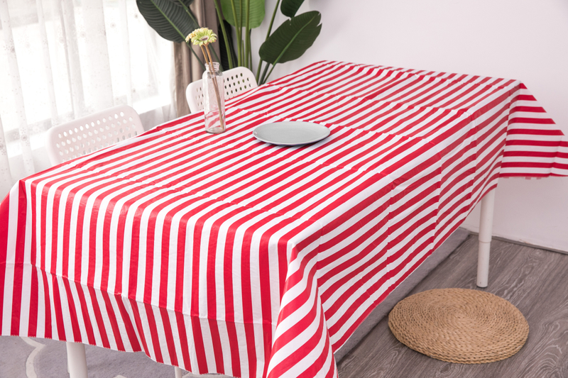 Flannel Tablecloth With Sewing Printing Stripe Pattern
