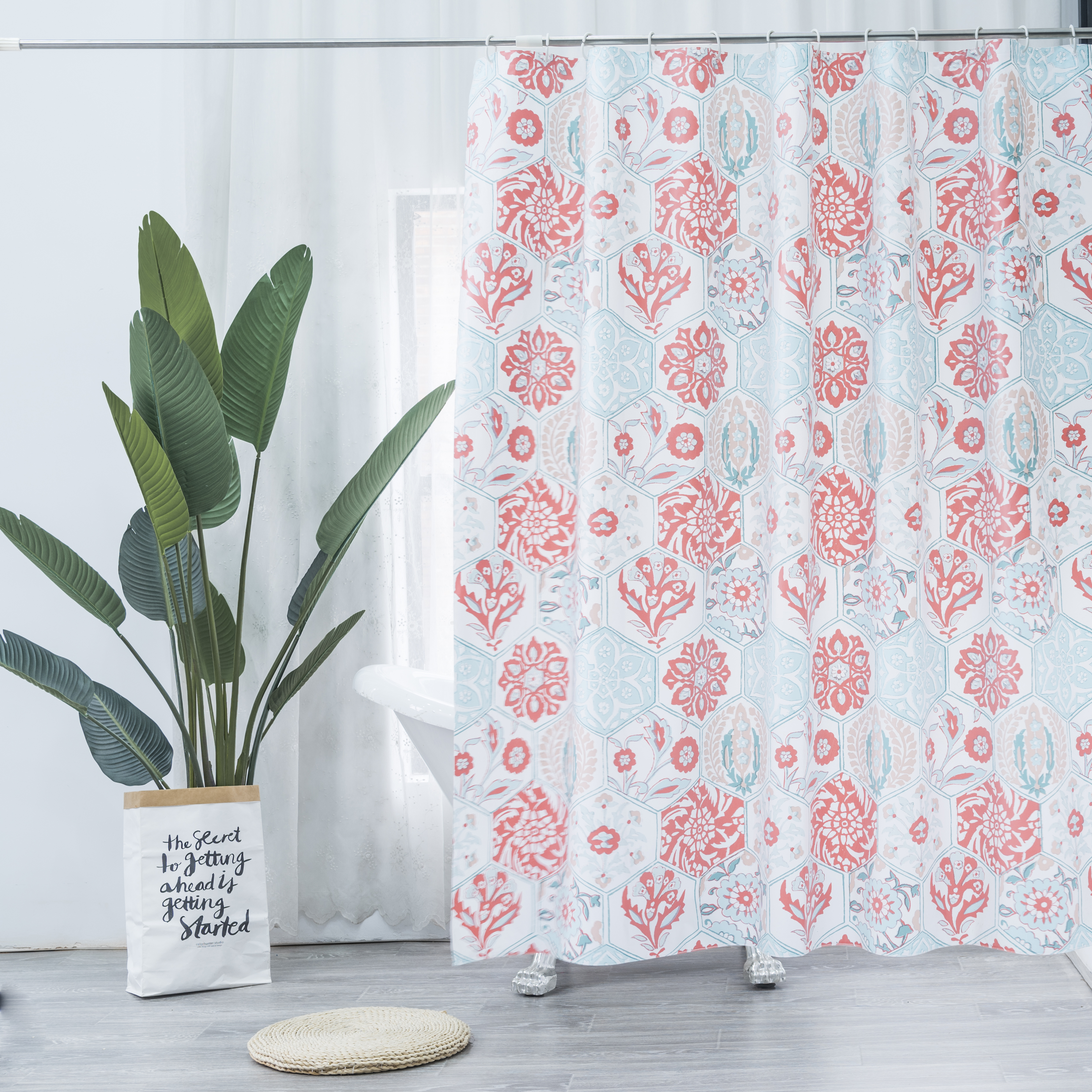  Style Pe Printed Barthroom Curtain